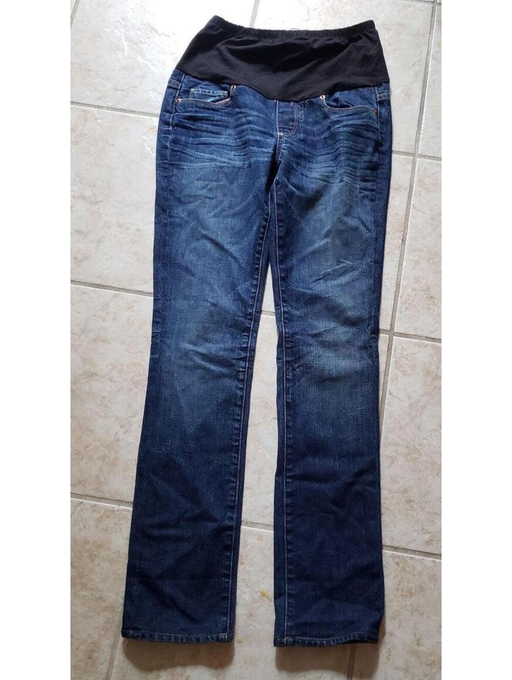 Paige Maternity Jeans Blue Heights Sz 28 Dark Blue Denim